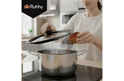 Uniwersalna pokrywka silikonowo-szklana 3 w 1 - średnica 28/30/32 cm