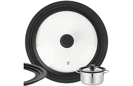 Uniwersalna pokrywka silikonowo-szklana 3 w 1 - średnica 28/30/32 cm