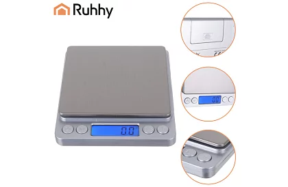 Dokładna waga LCD 0,1g - 2000g + 2 miski