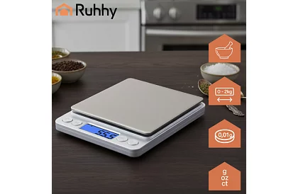 Dokładna waga LCD 0,1g - 2000g + 2 miski
