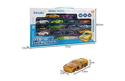 Zestaw metalowych samochodzików 1:64 – 16 sztuk