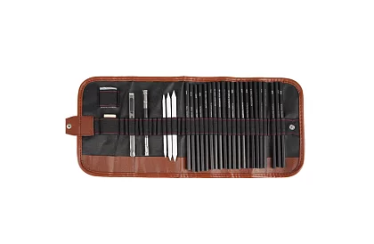 Zestaw profesjonalnych narzędzi do szkicowania w etui