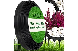 Niewidoczny krawężnik 4 cm x 10 m - Czarny brzeg ogrodowy + 20 kołków