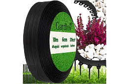 Niewidoczny krawężnik 6 cm x 10 m - Czarny brzeg ogrodowy + 20 kołków