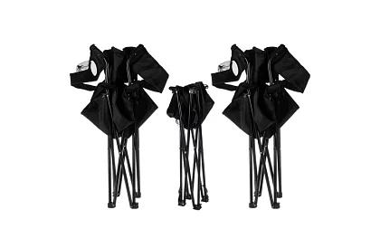 Zestaw kempingowy, czarny - stół wędkarski + dwa krzesła