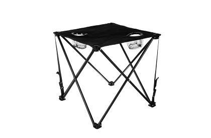 Zestaw kempingowy, czarny - stół wędkarski + dwa krzesła