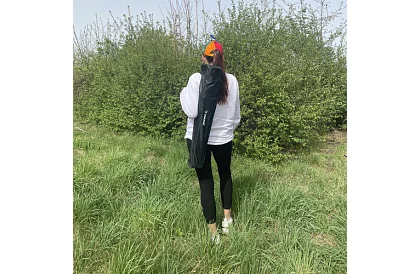 Zestaw kempingowy, czarny - stół wędkarski + dwa krzesła