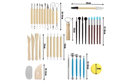 Zestaw narzędzi do rzeźbienia i modelowania – 40 sztuk w etui