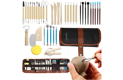 Zestaw narzędzi do rzeźbienia i modelowania – 40 sztuk w etui