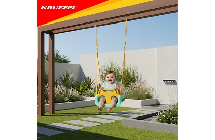 Huśtawka dziecięca kolorowa 3 w 1 - do 30 kg