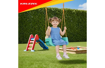 Huśtawka dziecięca kolorowa 3 w 1 - do 30 kg