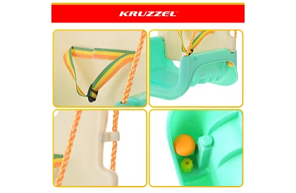 Huśtawka dziecięca kolorowa 3 w 1 - do 30 kg