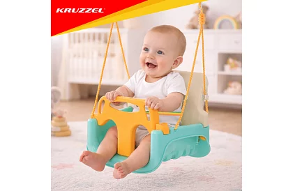 Huśtawka dziecięca kolorowa 3 w 1 - do 30 kg