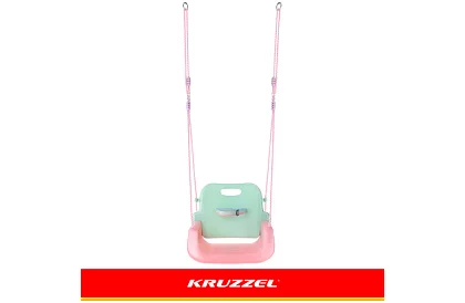 Huśtawka dziecięca kolorowa 3 w 1 - do 30 kg - różowo-zielona