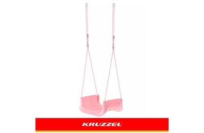 Huśtawka dziecięca kolorowa 3 w 1 - do 30 kg - różowo-zielona