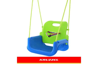 Huśtawka dziecięca kolorowa 3 w 1 - do 30 kg - zielono-niebieska