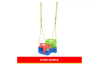 Huśtawka dziecięca kolorowa 3 w 1 - do 30 kg - zielono-niebieska