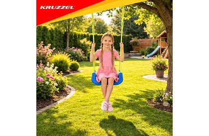 Huśtawka dziecięca kolorowa 3 w 1 - do 30 kg - zielono-niebieska