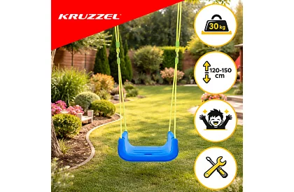 Huśtawka dziecięca kolorowa 3 w 1 - do 30 kg - zielono-niebieska