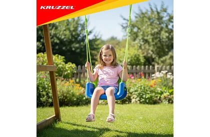 Huśtawka dziecięca kolorowa 3 w 1 - do 30 kg - zielono-niebieska