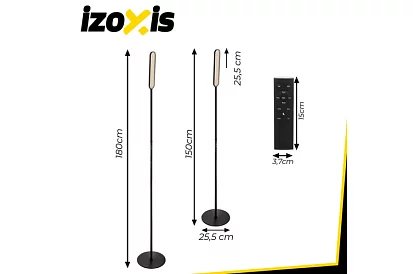 LED stojąca lampka ściemniana 180 cm – czarna z pilotem