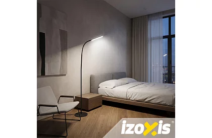 LED stojąca lampka ściemniana 180 cm – czarna z pilotem