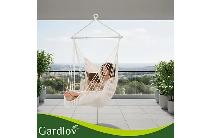 Fotel wiszący ogrodowy BOHO 2 w 1 – beżowy