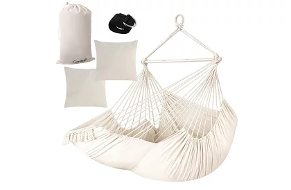 Fotel wiszący ogrodowy BOHO 2 w 1 – beżowy