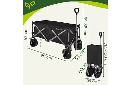 Wózek transportowy na plażę składany  87 × 46 × 70 cm – do 200 kg