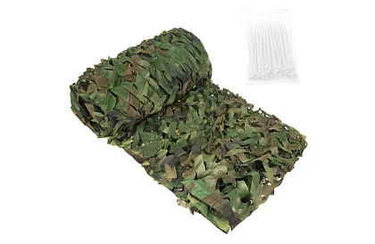 Siatka maskująca wojskowa 3x6 metrów + 100 pasków zaciskowych