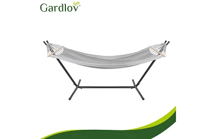 Zewnętrzna huśtawka ogrodowa 200 × 150 cm + stalowy stojak do 250 kg