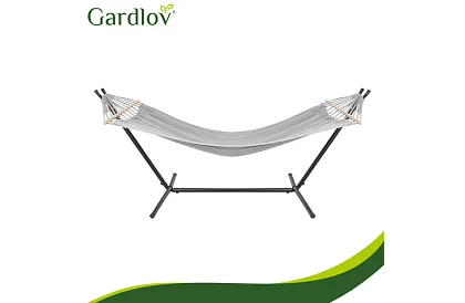 Zewnętrzna huśtawka ogrodowa 200 × 150 cm + stalowy stojak do 250 kg