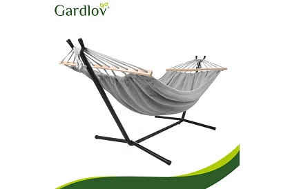 Zewnętrzna huśtawka ogrodowa 200 × 150 cm + stalowy stojak do 250 kg