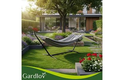 Zewnętrzna huśtawka ogrodowa 200 × 150 cm + stalowy stojak do 250 kg