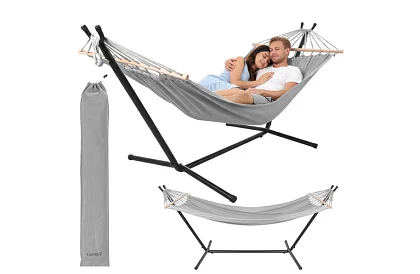 Zewnętrzna huśtawka ogrodowa 200 × 150 cm + stalowy stojak do 250 kg