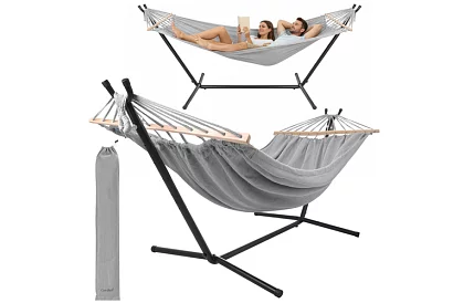 Zewnętrzna huśtawka ogrodowa 200 × 150 cm + stalowy stojak do 250 kg