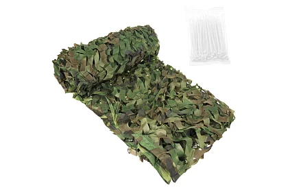 Siatka maskująca wojskowa 2x3 metry + 100 pasków zaciskowych