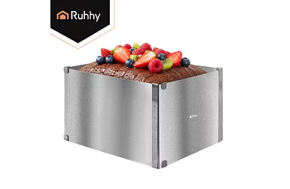 Ustawialna prostokątna forma do ciasta 20–38 × 24–45 cm, wysokość 15 cm