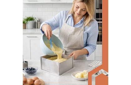 Ustawialna prostokątna forma do ciasta 20–38 × 24–45 cm, wysokość 15 cm