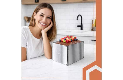 Ustawialna prostokątna forma do ciasta 20–38 × 24–45 cm, wysokość 15 cm