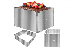 Ustawialna prostokątna forma do ciasta 20–38 × 24–45 cm, wysokość 15 cm