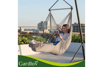 Zawieszone krzesło ogrodowe BOHO 2 w 1 - szare