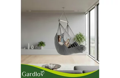 Zawieszone krzesło ogrodowe BOHO 2 w 1 - szare