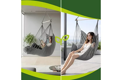 Zawieszone krzesło ogrodowe BOHO 2 w 1 - szare