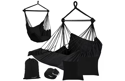 Zewnętrzny fotel wiszący BOHO 2 w 1 - czarny