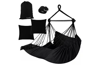 Zewnętrzny fotel wiszący BOHO 2 w 1 - czarny