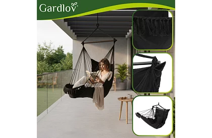 Zewnętrzny fotel wiszący BOHO 2 w 1 - czarny