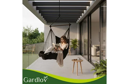 Zewnętrzny fotel wiszący BOHO 2 w 1 - czarny