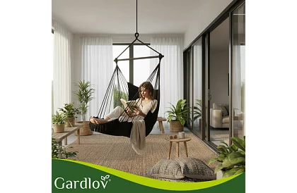 Zewnętrzny fotel wiszący BOHO 2 w 1 - czarny