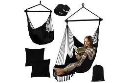 Zewnętrzny fotel wiszący BOHO 2 w 1 - czarny